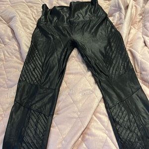 Spanx faux leather Moto leggings.